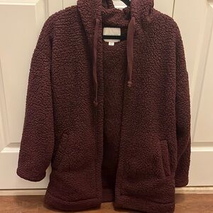 Burgundy Cardigan Hoodie
